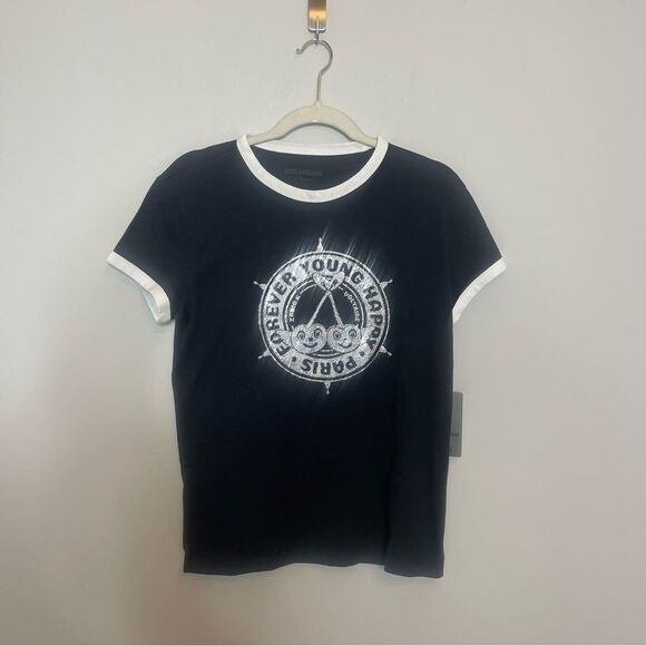 Zadig & Voltaire Walk Diamante Insignia Tee NWT - Picture 13 of 14